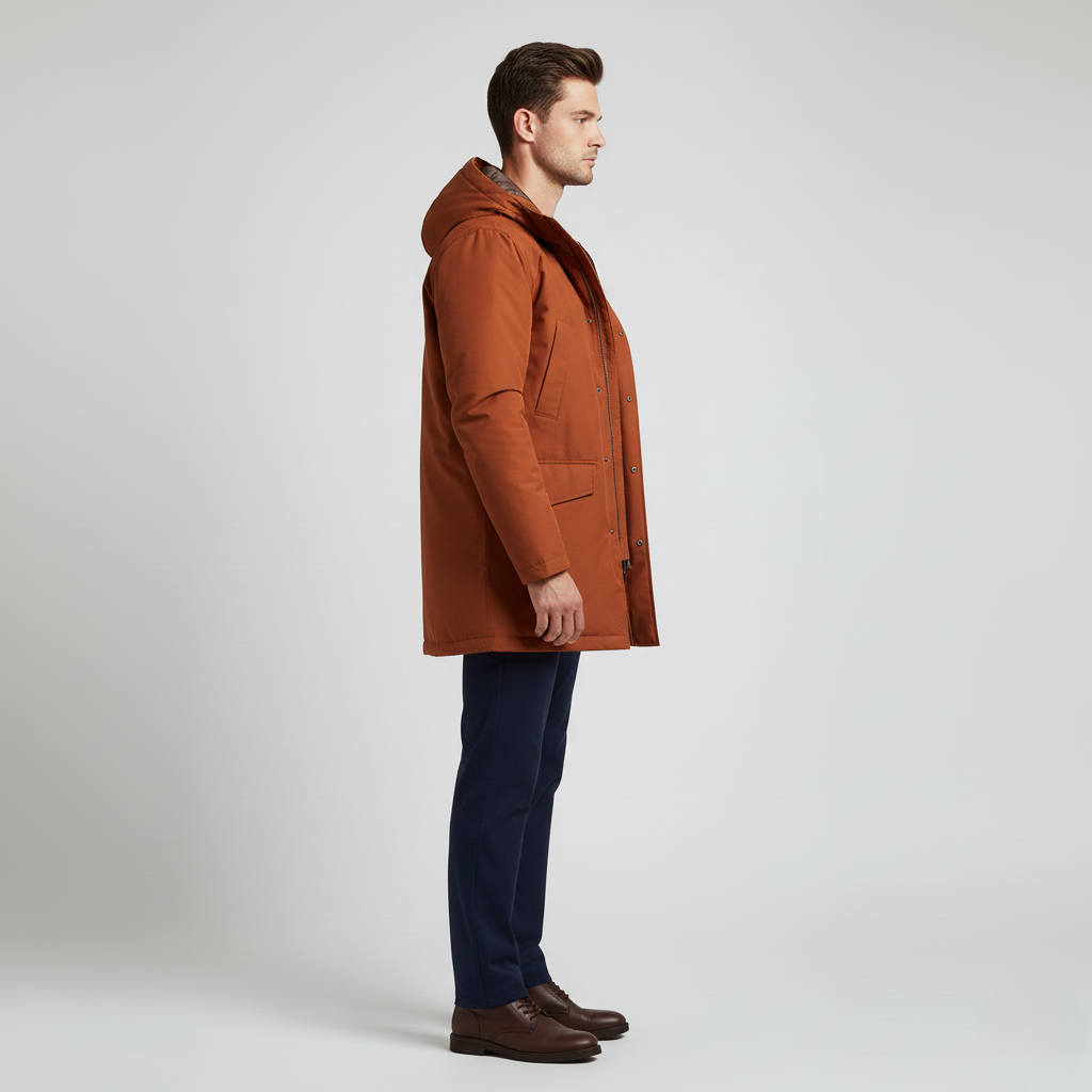 Parka da uomo con cappuccio regolabile