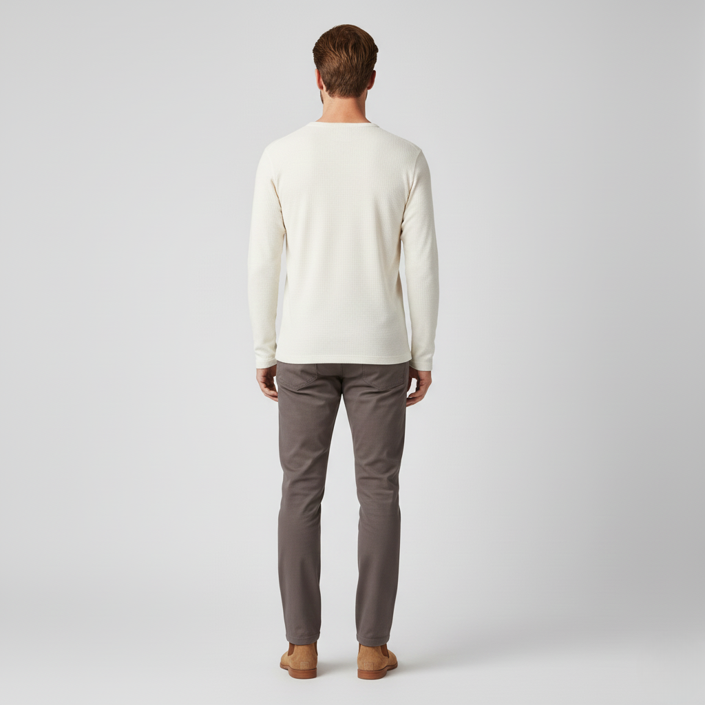 Maglia girocollo da uomo a nido d'ape