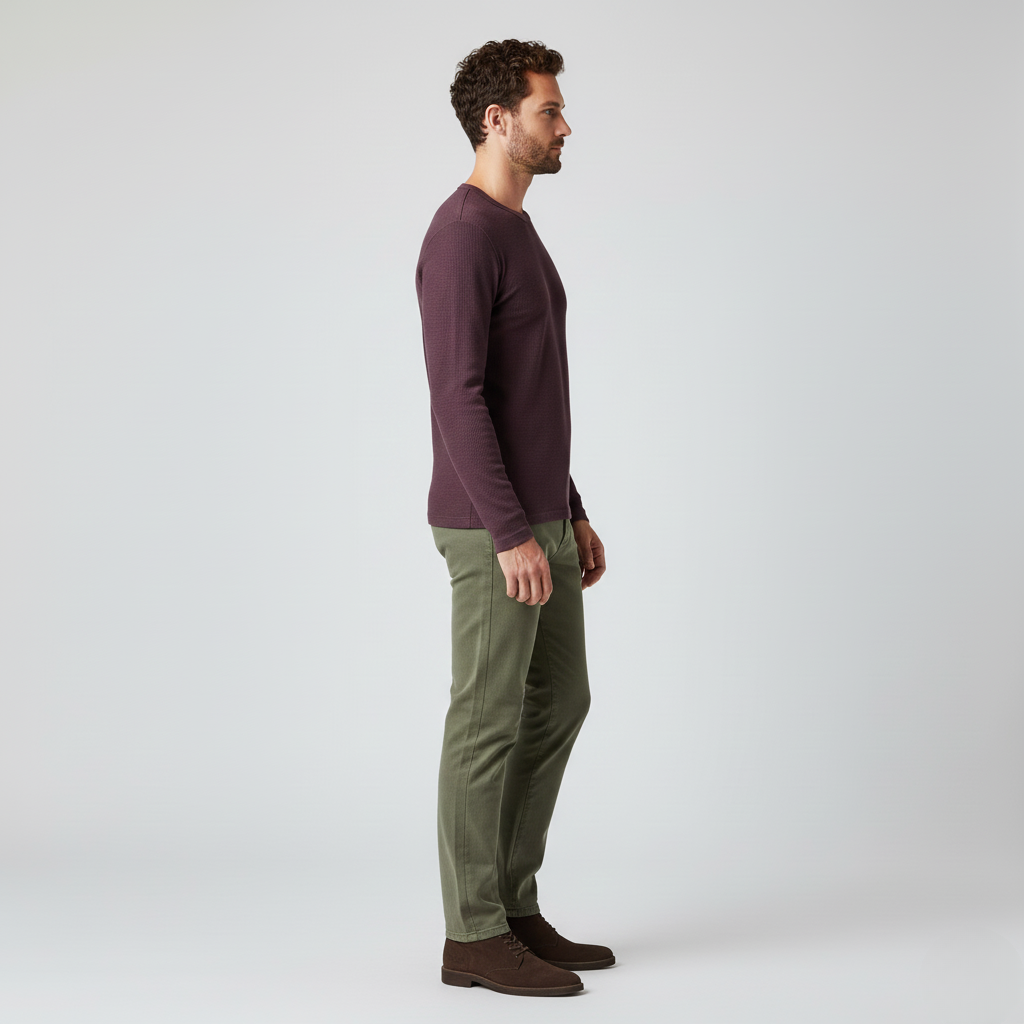 Maglia da uomo a nido d'ape con maniche lunghe