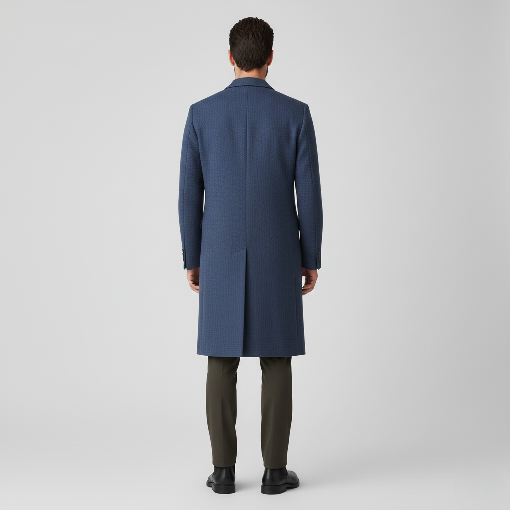 Cappotto da uomo in misto lana con revers