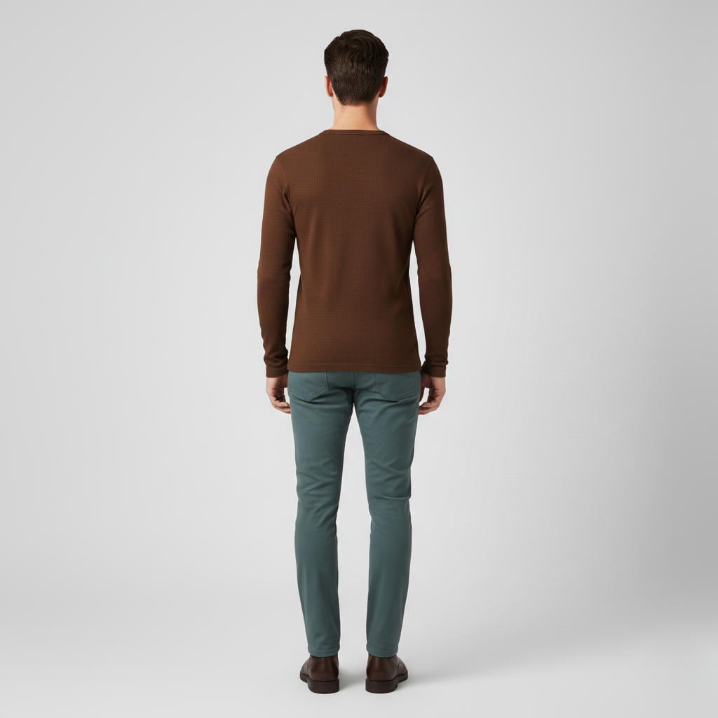 Maglia girocollo da uomo con trama in rilievo