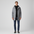 Cappotto da uomo con cappuccio e chiusura nascosta