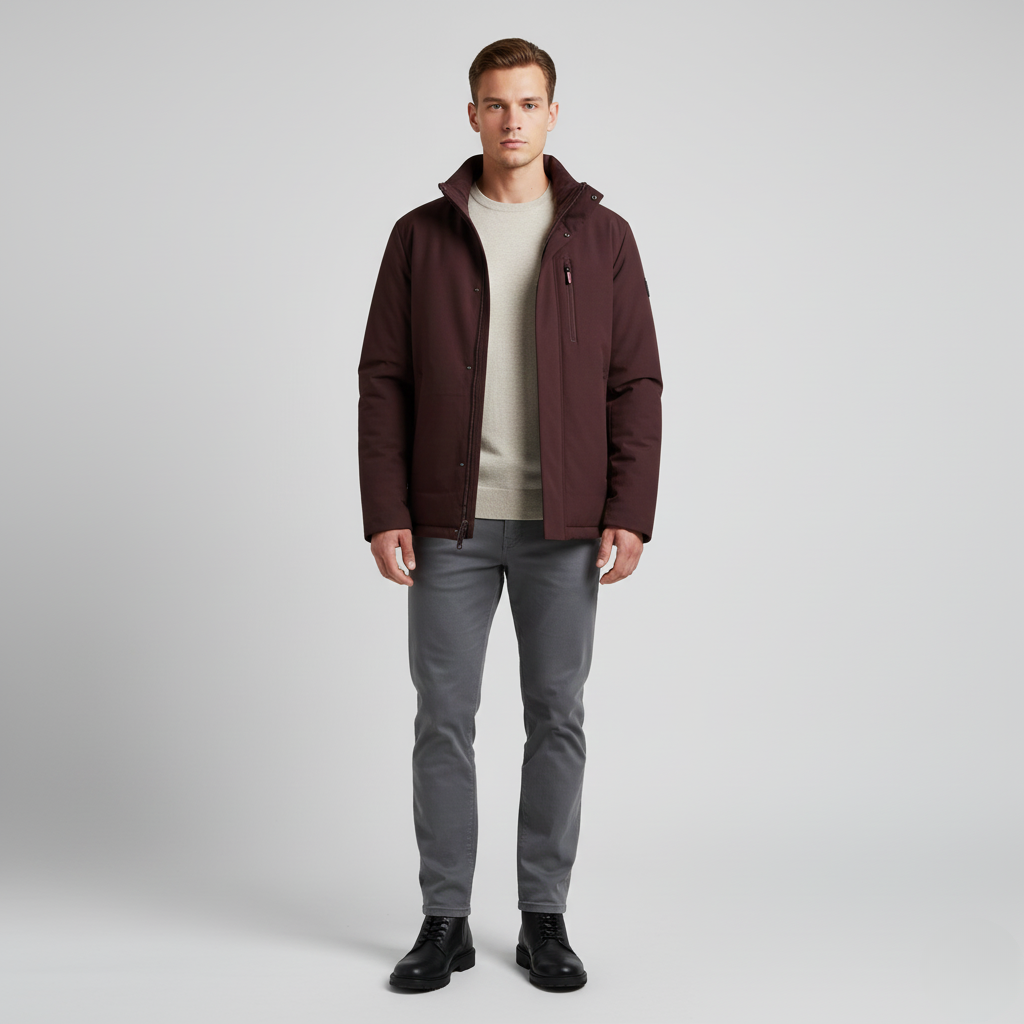 Giacca da uomo con zip e collo alto
