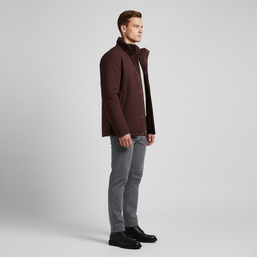 Giacca da uomo con zip e collo alto