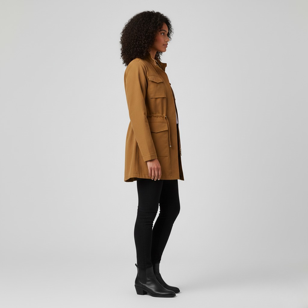 Giacca utility da donna con coulisse in vita