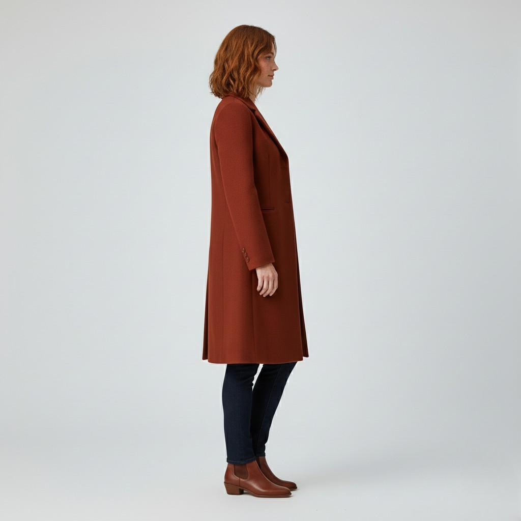 Cappotto da donna con bottoni e linea sartoriale