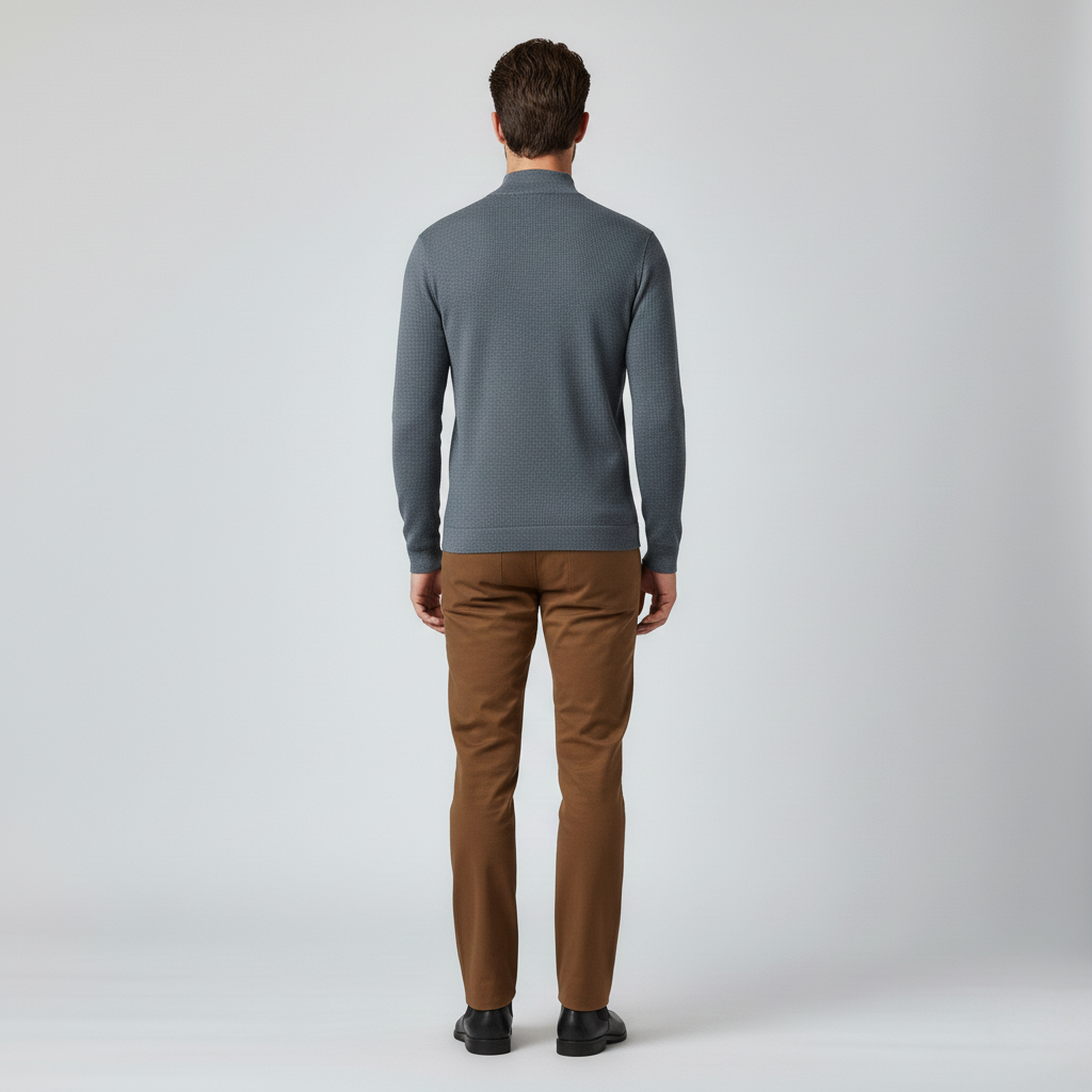 Maglia da uomo a nido d'ape con collo alto