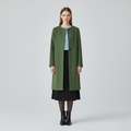 Cappotto lungo da donna senza collo