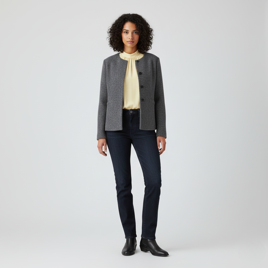 Giacca sartoriale da donna senza collo