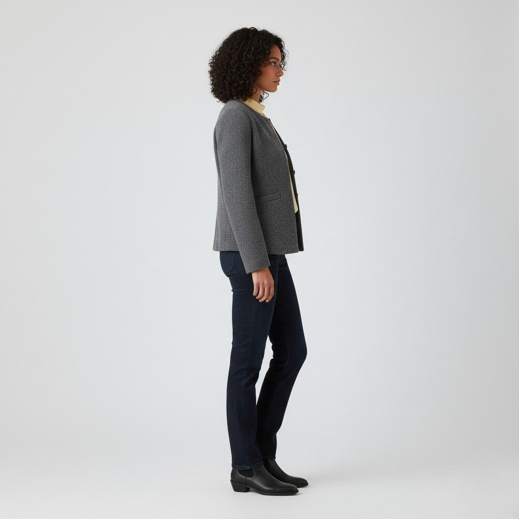 Giacca sartoriale da donna senza collo