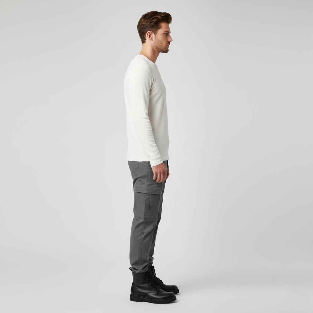 Maglia da uomo con texture e maniche lunghe